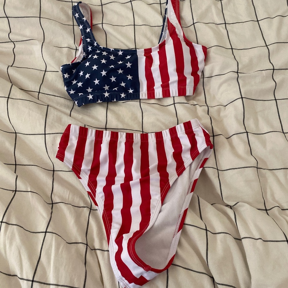 Women’s Amazon American flag high waisted bikini